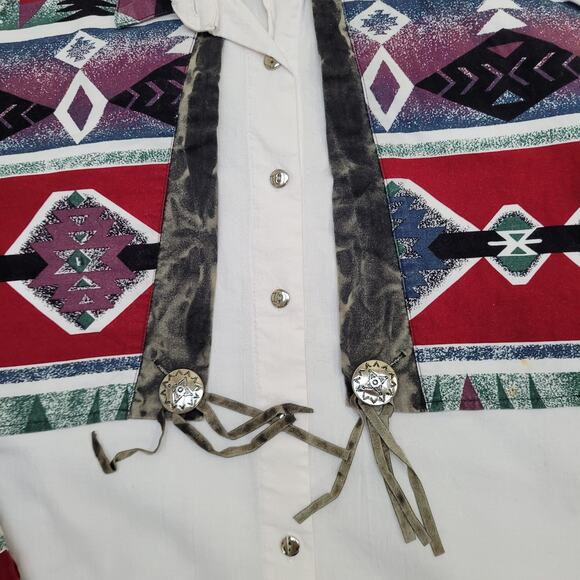 Vintage 90s Rough-Rider Cowgirl Shirt Womens L 21x25 Western - Picture 10 of 13
